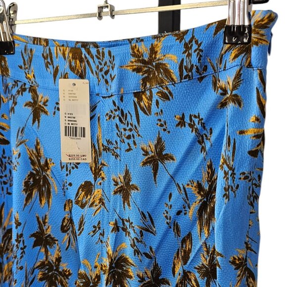 Anthropologie KIVARI Paola Textured Pants Size 6 Blue Wide Leg High Rise NWT - Picture 8 of 10